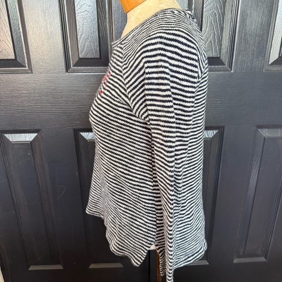 Sundry Anthropologie Coastal Nautical Striped LOCALS ONLY Embroidered Sweater - Picture 3 of 12